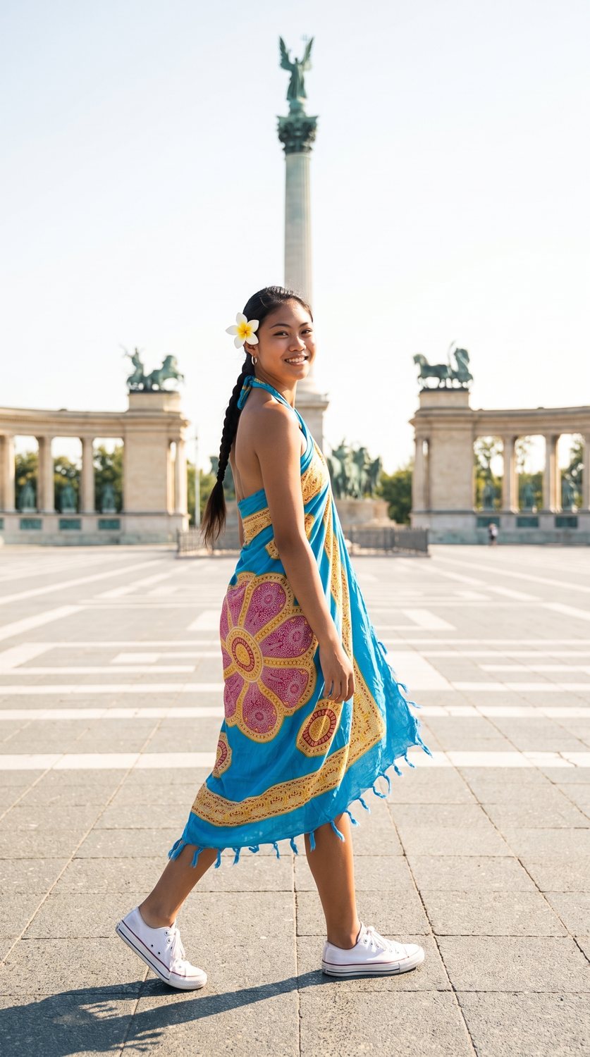 Flower Mandala Sarong — turquoise