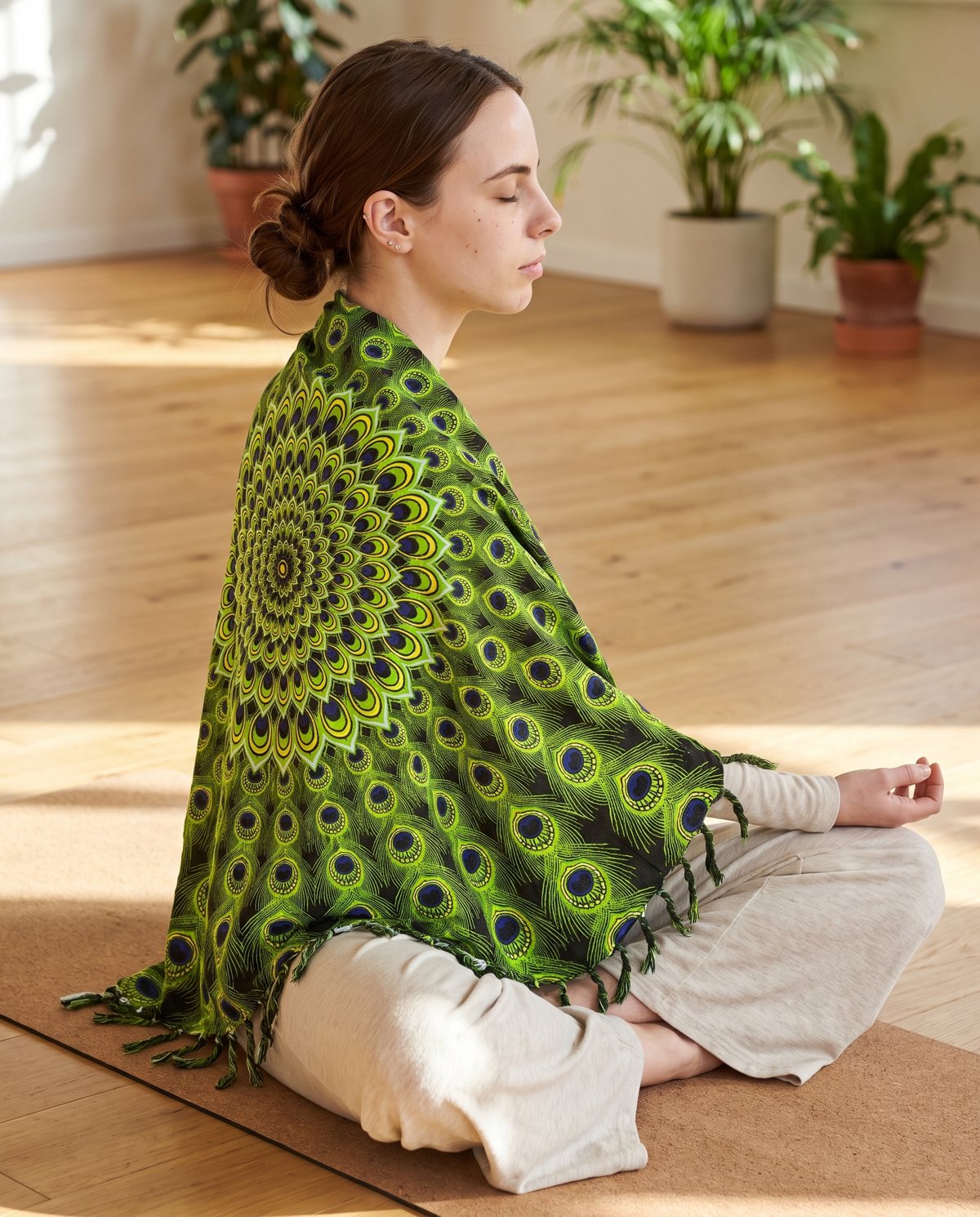 Peacock Mandala Sarong — green